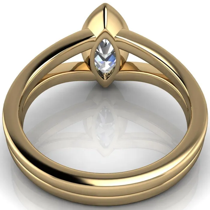 Rings Fire Brilliance Bethany Marquise Center Stone Full Bezel Split Shank Diamond Channel Ring
