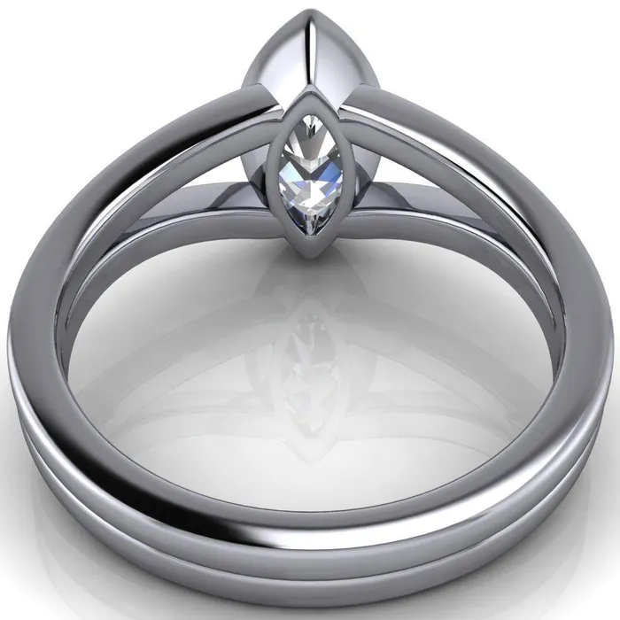 Rings Fire Brilliance Bethany Marquise Center Stone Full Bezel Split Shank Diamond Channel Ring