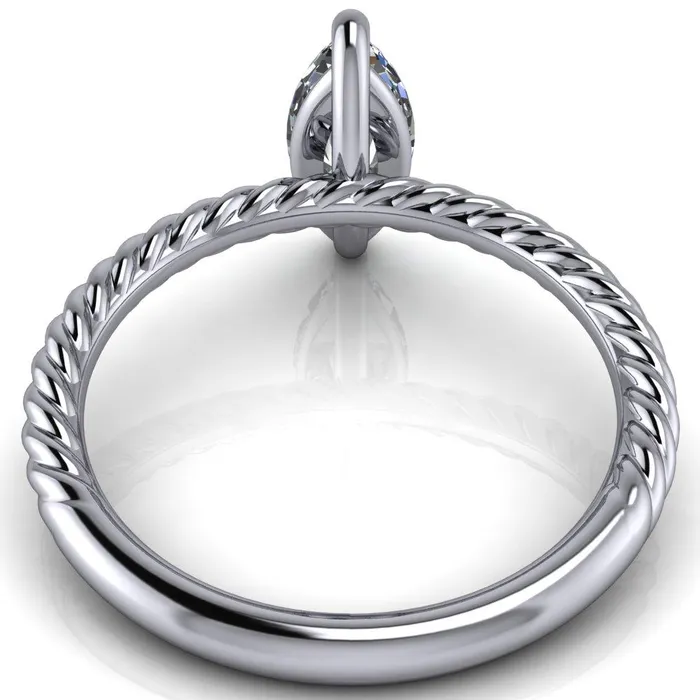 Rings Fire Brilliance Chaya Marquise Center Stone High Set 4 Prong Elegant Rope Ring