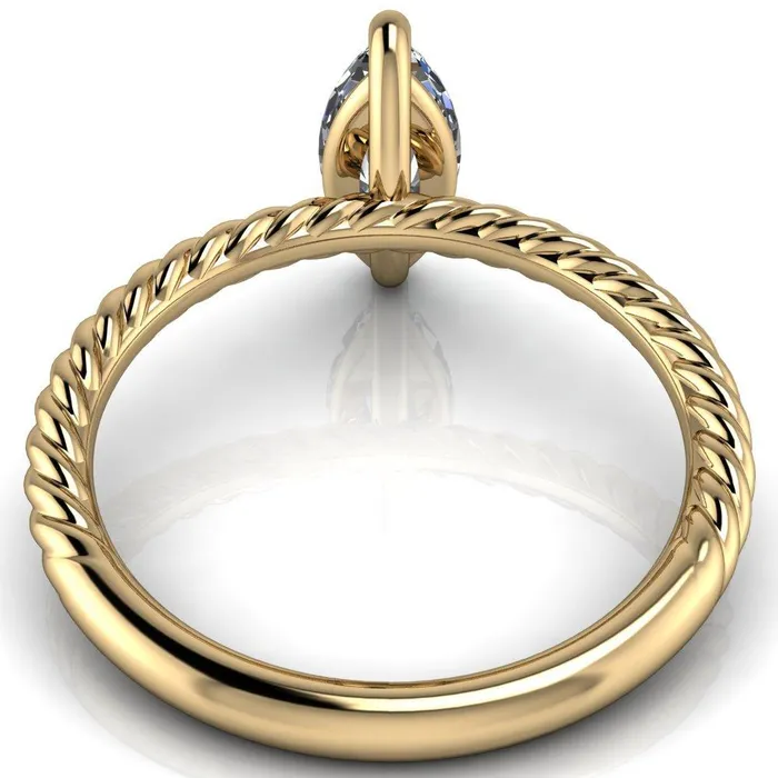 Rings Fire Brilliance Chaya Marquise Center Stone High Set 4 Prong Elegant Rope Ring