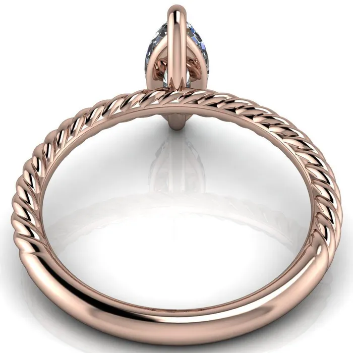 Rings Fire Brilliance Chaya Marquise Center Stone High Set 4 Prong Elegant Rope Ring