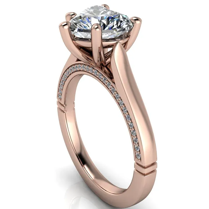 Rings Fire Brilliance Colette Heart Moissanite 5 Prong Half Eternity Cathedral Ring
