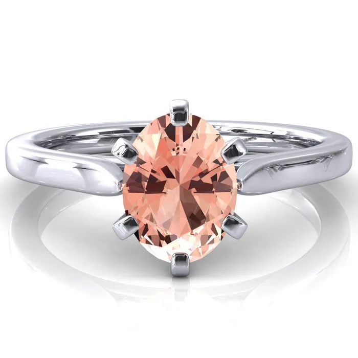 Rings Fire Brilliance Darci Oval Champagne Sapphire 6 Prong Cathedral Solitaire Engagement Ring Rings Fire Brilliance Darci Oval Champagne Sapphire 6 Prong Cathedral Solitaire Engagement Ring