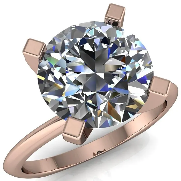 Rings Fire Brilliance Gabriella Round Center Stone Classic 4 Prong Euro Shank Solitaire Ring