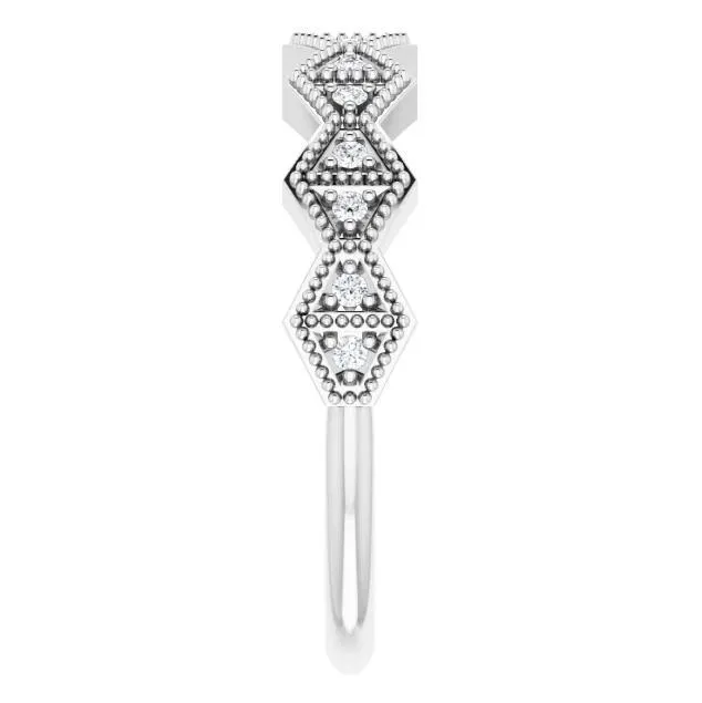 Rings Fire Brilliance Juliette Round Diamond or Moissanite 12 Eternity Art Deco Wedding Anniversary Band