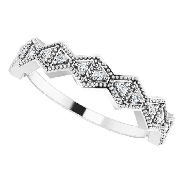 Rings Fire Brilliance Juliette Round Diamond or Moissanite 12 Eternity Art Deco Wedding Anniversary Band
