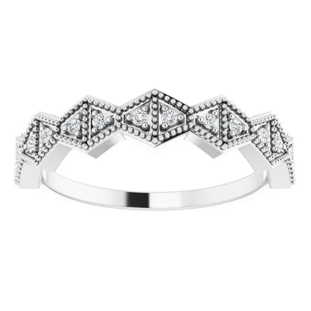 Rings Fire Brilliance Juliette Round Diamond or Moissanite 12 Eternity Art Deco Wedding Anniversary Band