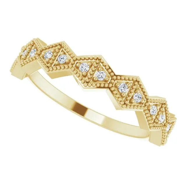 Rings Fire Brilliance Juliette Round Diamond or Moissanite 12 Eternity Art Deco Wedding Anniversary Band