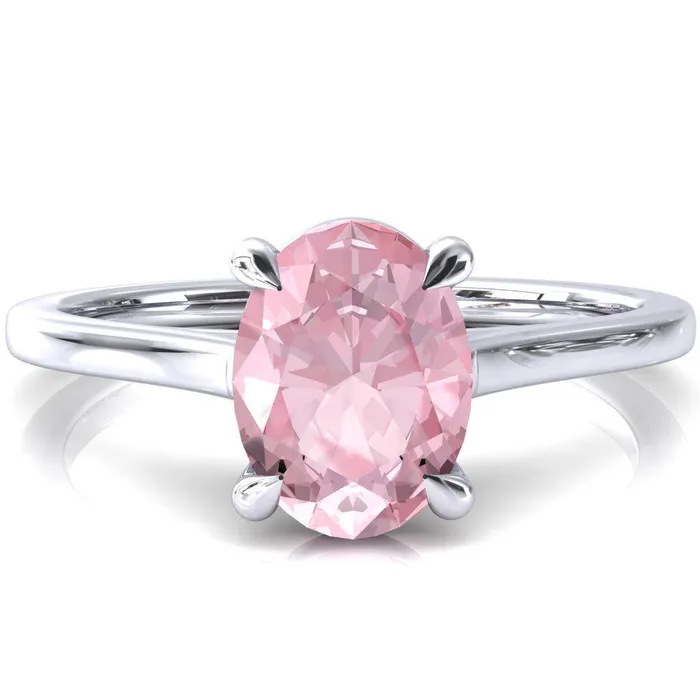 Rings Fire Brilliance Lizzy Oval Pink Sapphire 4 Claw Prong Cathedral Engagement Ring Rings Fire Brilliance Lizzy Oval Pink Sapphire 4 Claw Prong Cathedral Engagement Ring