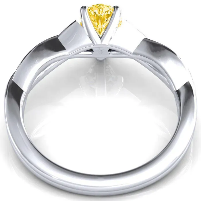 Rings Fire Brilliance Lucia Pear Canary Yellow 5 Claw Prong 12 Infinity Solitaire Ring Engagement Ring
