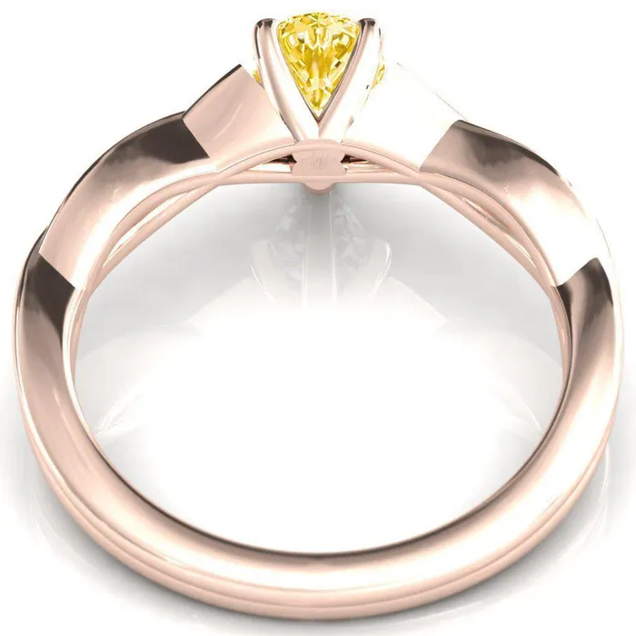 Rings Fire Brilliance Lucia Pear Canary Yellow 5 Claw Prong 12 Infinity Solitaire Ring Engagement Ring