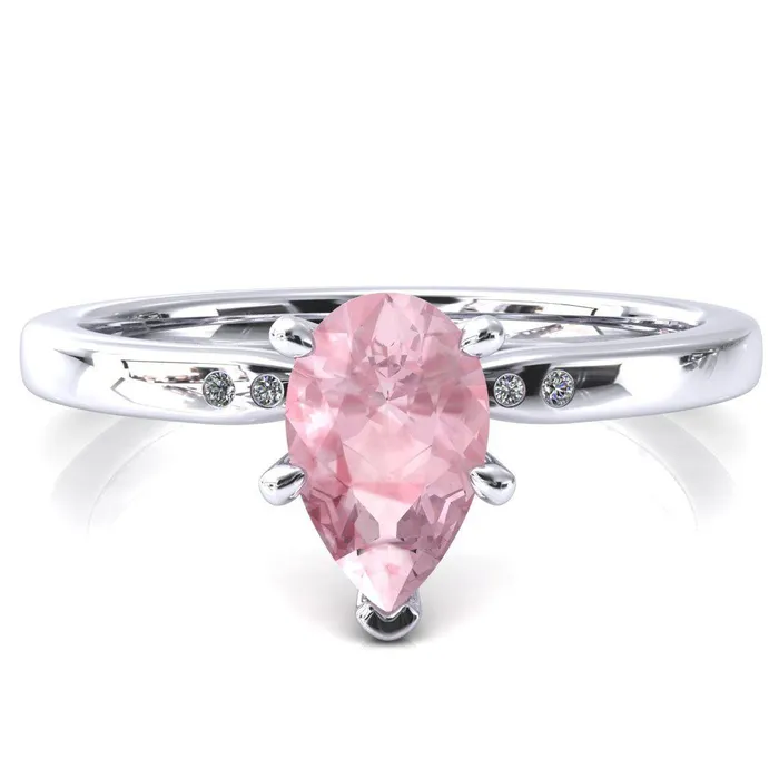 Rings Fire Brilliance Maise Pear Pink Sapphire 6 Prong Diamond Accent Engagement Ring Rings Fire Brilliance Maise Pear Pink Sapphire 6 Prong Diamond Accent Engagement Ring