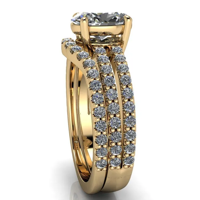 Rings Fire Brilliance Marmalade Oval Center Stone 4 Prong Split Band Engagement Ring