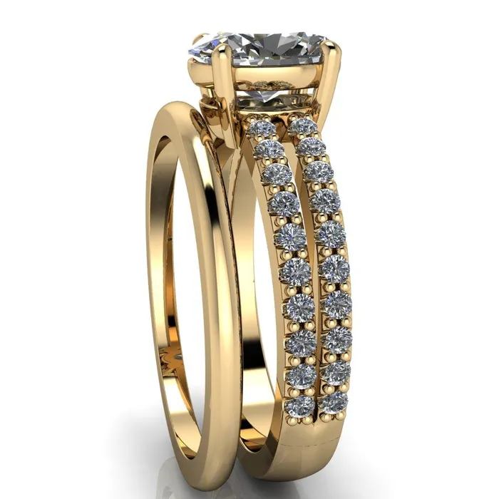 Rings Fire Brilliance Marmalade Oval Center Stone 4 Prong Split Band Engagement Ring