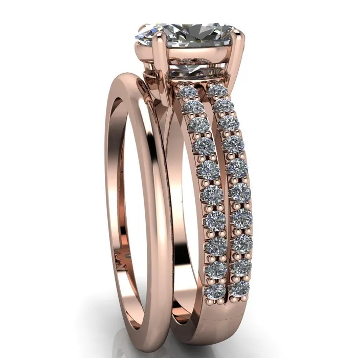 Rings Fire Brilliance Marmalade Oval Center Stone 4 Prong Split Band Engagement Ring