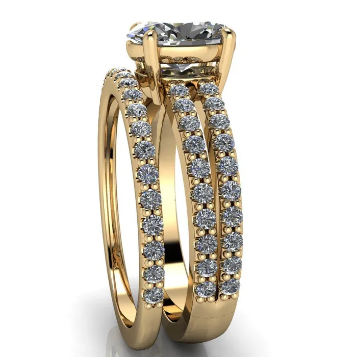 Rings Fire Brilliance Marmalade Oval Center Stone 4 Prong Split Band Engagement Ring