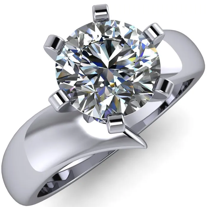 Rings Fire Brilliance Monae Round Center Stone 6 Peg Wavy Bypass Engagement Ring