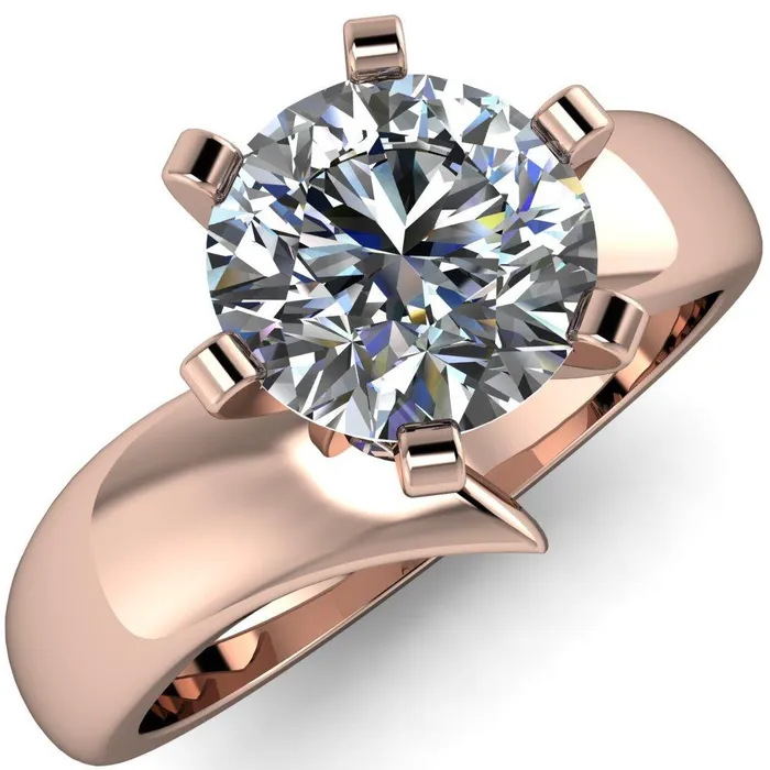 Rings Fire Brilliance Monae Round Center Stone 6 Peg Wavy Bypass Engagement Ring