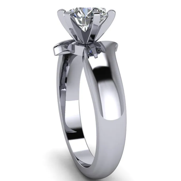 Rings Fire Brilliance Monae Round Center Stone 6 Peg Wavy Bypass Engagement Ring