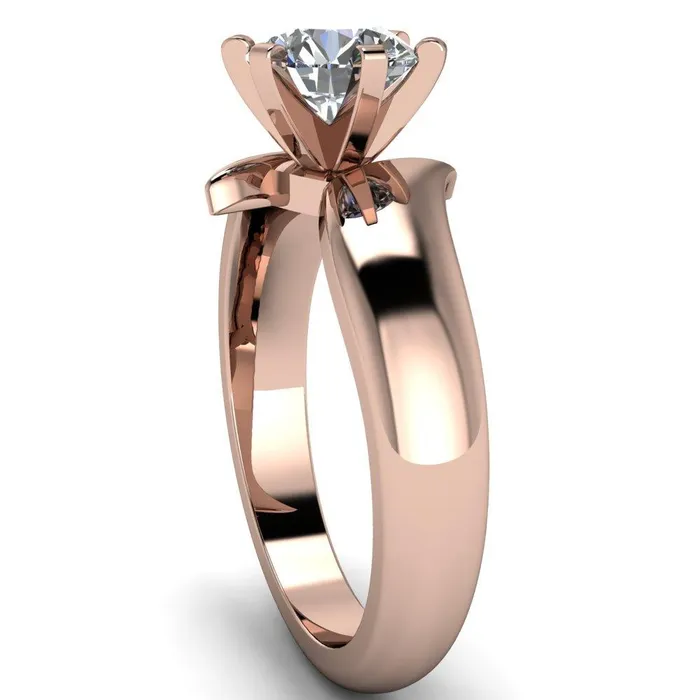 Rings Fire Brilliance Monae Round Center Stone 6 Peg Wavy Bypass Engagement Ring