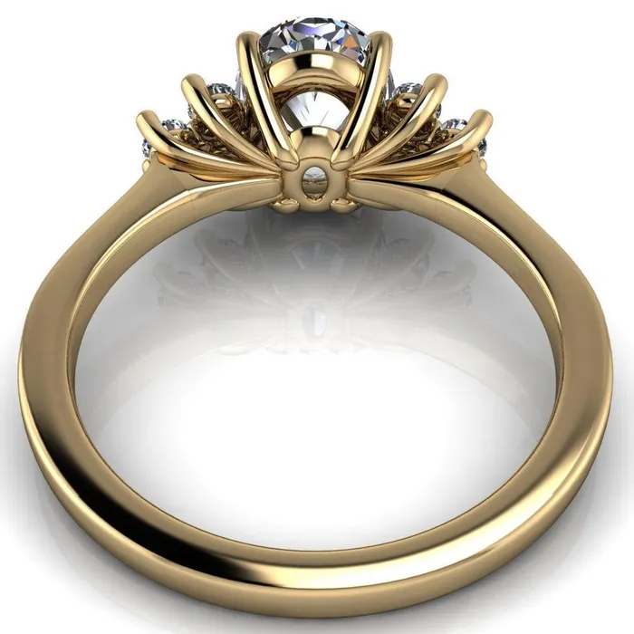 Rings Fire Brilliance Nirvana Oval Center Stone Multi Diamond Side Engagement Ring