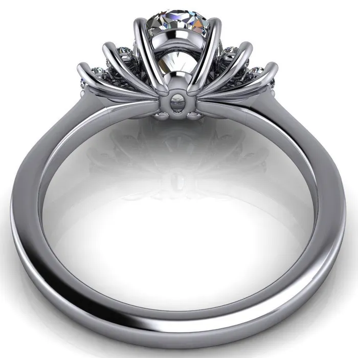 Rings Fire Brilliance Nirvana Oval Center Stone Multi Diamond Side Engagement Ring