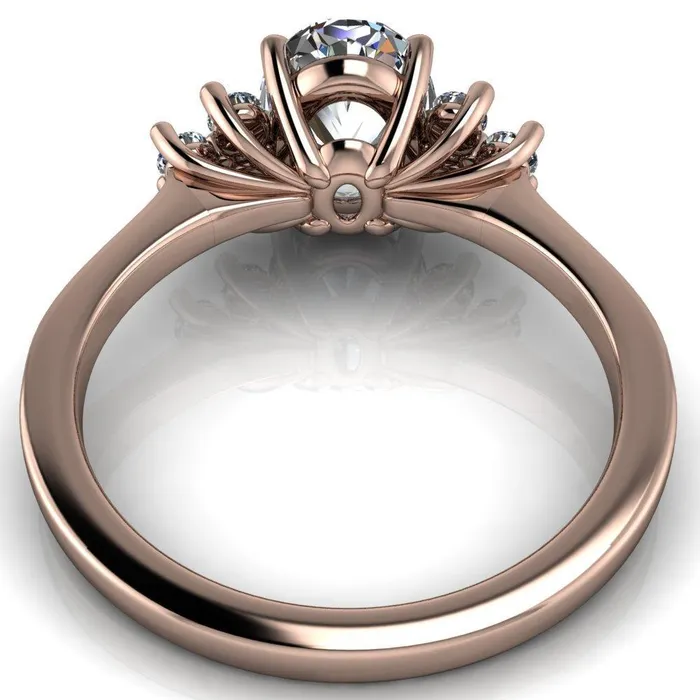Rings Fire Brilliance Nirvana Oval Center Stone Multi Diamond Side Engagement Ring