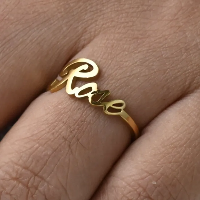 Rings Jewelvers 18K GoldFilled Custom Name Ring Personalized Name Ring