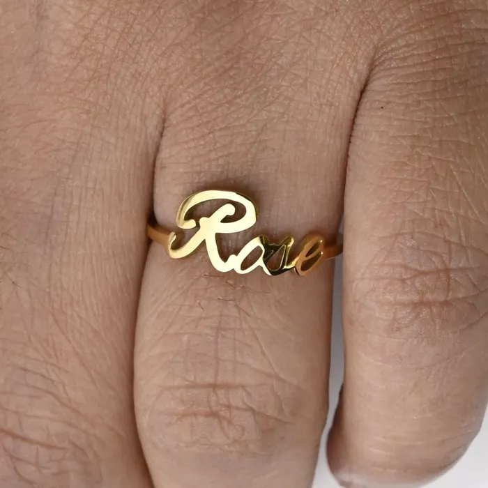 Rings Jewelvers 18K GoldFilled Custom Name Ring Personalized Name Ring