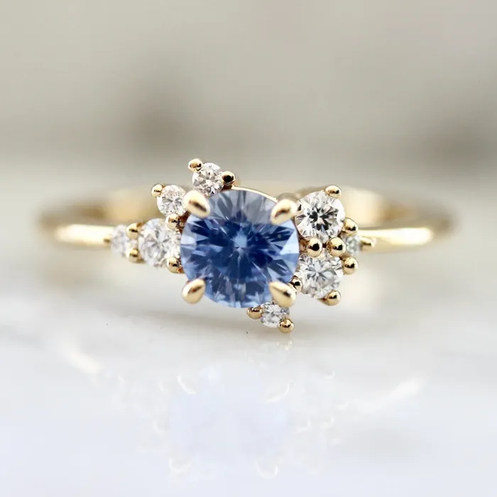 Rings Justine Quintal Jewellery Skyline Blue Round Brilliant Cut Sapphire Ring Rings Justine Quintal Jewellery Skyline Blue Round Brilliant Cut Sapphire Ring