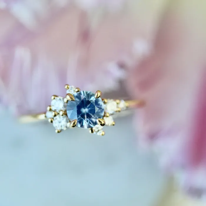 Rings Justine Quintal Jewellery Skyline Blue Round Brilliant Cut Sapphire Ring