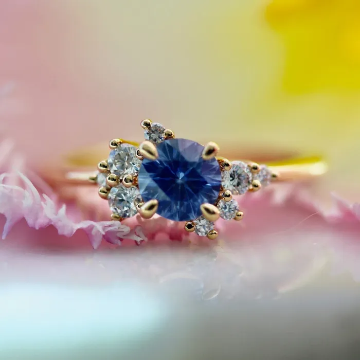 Rings Justine Quintal Jewellery Skyline Blue Round Brilliant Cut Sapphire Ring