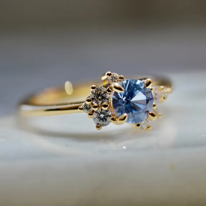 Rings Justine Quintal Jewellery Skyline Blue Round Brilliant Cut Sapphire Ring