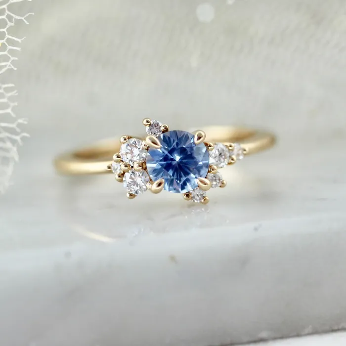 Rings Justine Quintal Jewellery Skyline Blue Round Brilliant Cut Sapphire Ring