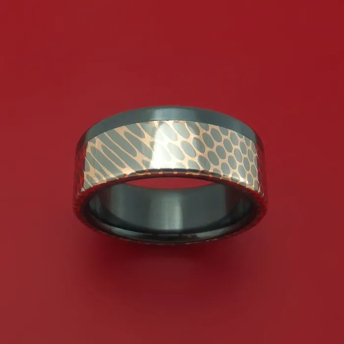 Rings Lashbrook Black Zirconium and Superconductor OffSet Ring Custom Made Band Rings Lashbrook Black Zirconium and Superconductor OffSet Ring Custom Made Band