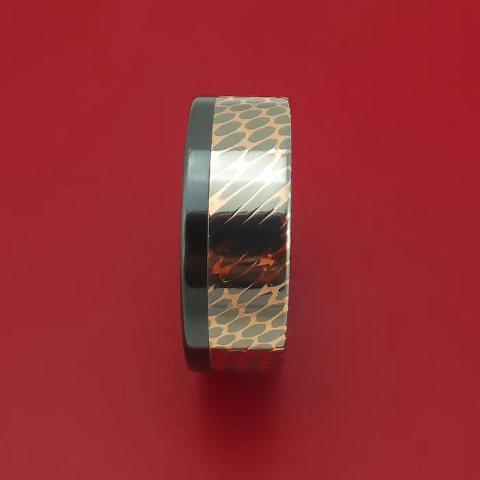 Rings Lashbrook Black Zirconium and Superconductor OffSet Ring Custom Made Band Rings Lashbrook Black Zirconium and Superconductor OffSet Ring Custom Made Band