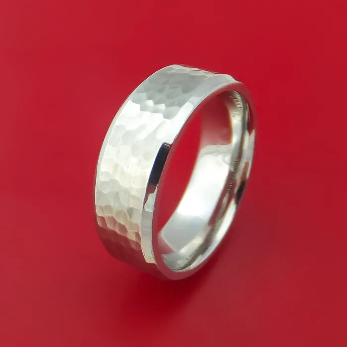 Rings Lashbrook Hammered Cobalt Chrome Ring Custom Made Band Rings Lashbrook Hammered Cobalt Chrome Ring Custom Made Band