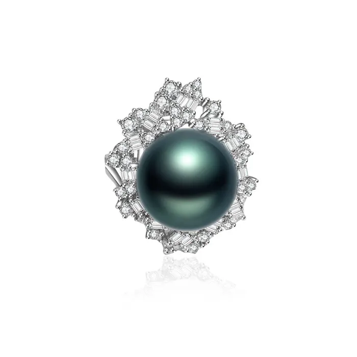 Rings Pearly Lustre Elegant Tahitian Saltwater Pearl Ring WR00116