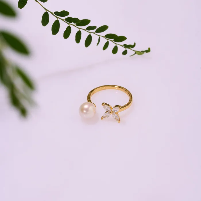 Rings Pearly Lustre Top Grade Freshwater Pearl Ring WR00309 EVERLEAF