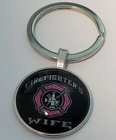 Rings polly K84 Silver Firefighters Wife Keychain