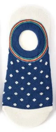 Rings POLLY SF1044 Navy Blue White Polka Dot Low Cut Socks