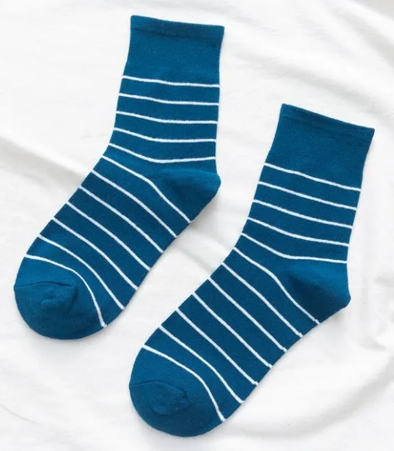 Rings POLLY SF1191 Blue White Stripe Socks