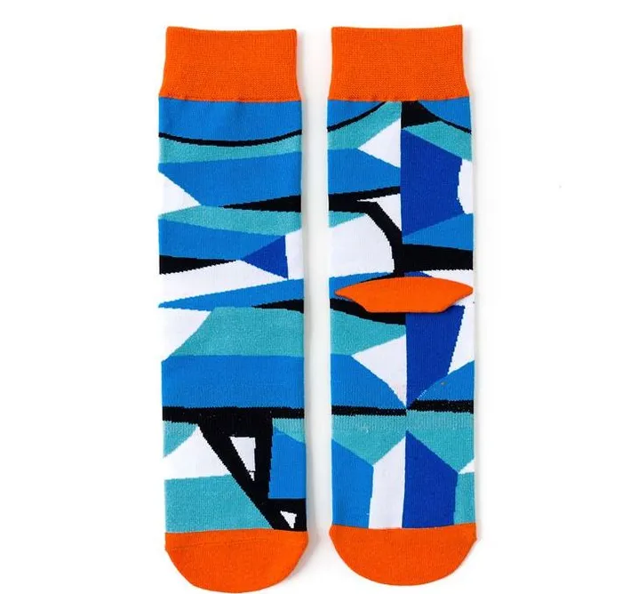 Rings POLLY SF800 Shades of Blue Geometric Design Socks