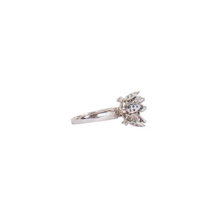 Rings PreOwned Sapphire and Diamond Flower Ring STORE 5a