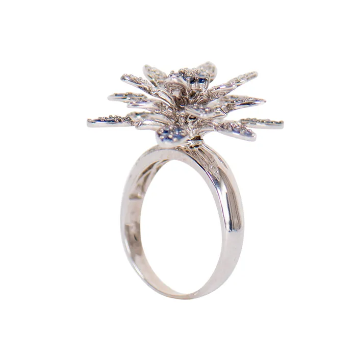 Rings PreOwned Sapphire and Diamond Flower Ring STORE 5a