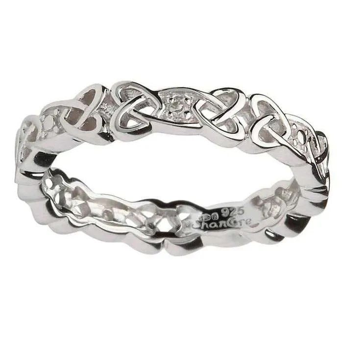 Rings Shanore Ladies Silver Celtic Knot Stone Set Ring