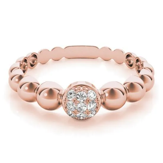 Rings Stackables TriTone Gold Diamond Cluster Bead 3Band Set Selectables Fire Brilliance 
