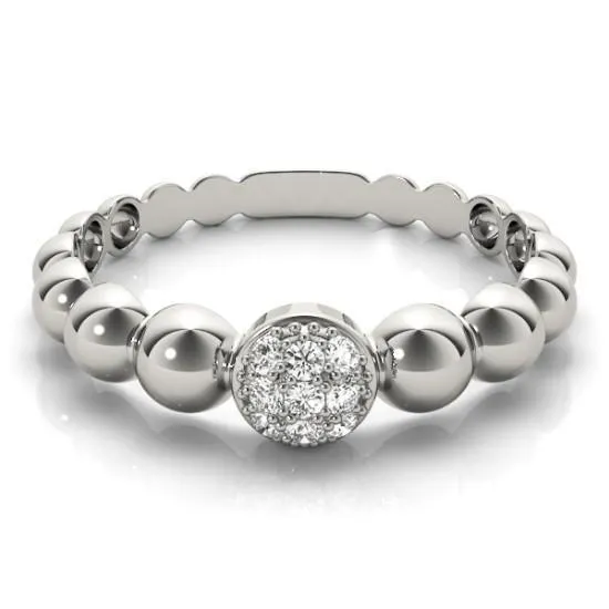Rings Stackables TriTone Gold Diamond Cluster Bead 3Band Set Selectables Fire Brilliance 