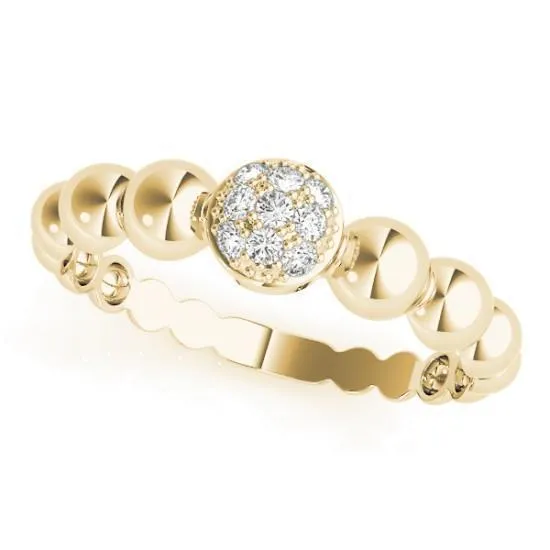 Rings Stackables TriTone Gold Diamond Cluster Bead 3Band Set Selectables Fire Brilliance 