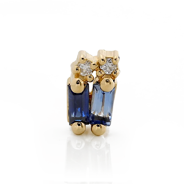 Rings Suzanne Kalan Double Stack Baguette Gemstones Blue Sapphire